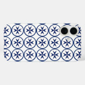 BLAUW CORSAIR STYLE octagon cross Case-Mate iPhone Case (Achterkant (horizontaal))