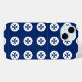 BLAUW CORSAIR STYLE octagon cross Case-Mate iPhone Case (Achterkant (horizontaal))