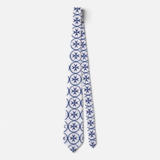 BLAUW CORSAIR STYLE octagon cross Stropdas (Voorkant)