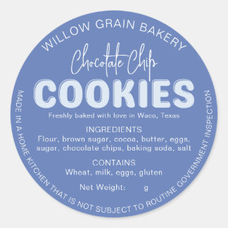 Blauw Cottage Cookie Ingredientenlijst Sticker