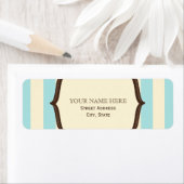 Blauw crème & bruin Circus geïnspireerd label (Insitu)