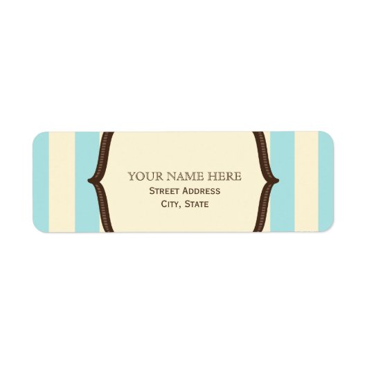 Blauw crème & bruin Circus geïnspireerd label (Voorkant)