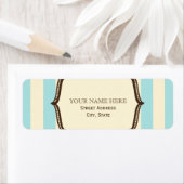 Blauw crème & bruin Circus geïnspireerd label (Insitu)