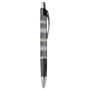 Blauw Crème Gekruist Strepen Pen