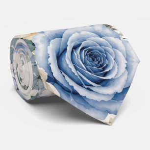 Blauw & Crème Roos Bloemstuk Bruidegom's Stropdas
