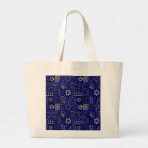 Blauw & Crème Sierlijke Jumbo Tas