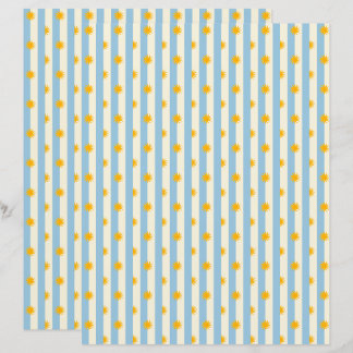Blauw Crème Streep Goud Zonneburst Scrapbook Papie
