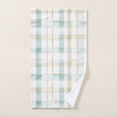 Blauw Crème Wit Geruite Bruiloftsontvangst Bad Handdoek (Handdoek)