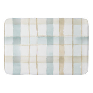 Blauw Crème Wit Plaid Bruids Shower Badmat
