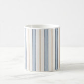 Blauw Crème Witte Strepen Koffiemok (Center)