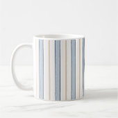 Blauw Crème Witte Strepen Koffiemok (Links)
