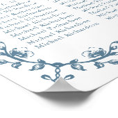 Blauw  Crest Bruiloft 15 Tafel Zitkaart Poster (Hoek)