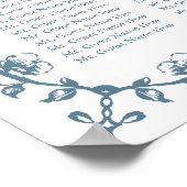 Blauw Crest Bruiloft 30 Tafel Zitplaatsen Poster (Hoek)