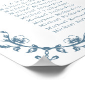 Blauw  Crest Bruiloft 9 Tafel Zitgrafiek Poster (Hoek)