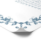 Blauw Crest Bruiloft 9 Tafel Zitgrafiek Poster (Hoek)