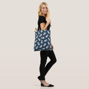 Blauw cute sneeuw ijsbeer patroon draagtas