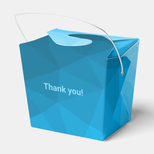 Blauw cyaan gradiënt geometrisch maaspatroon Monog Bedankdoosjes (Achterkant)