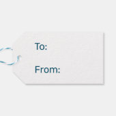 Blauw cyaan gradiënt geometrisch maaspatroon Monog Cadeaulabel (Achterkant Horizontaal)