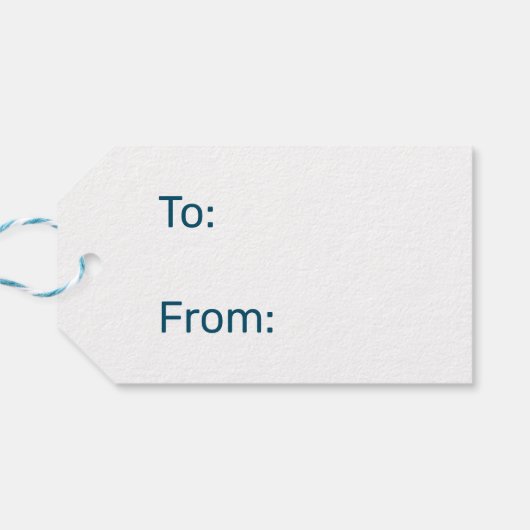 Blauw cyaan gradiënt geometrisch maaspatroon Monog Cadeaulabel (Achterkant Horizontaal)