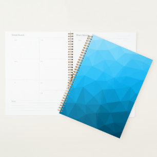 Blauw cyaan verloop geometrisch mesh patroon Drieh Planner