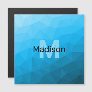 Blauw cyaan verloop geometrisch mesh patroon Monog