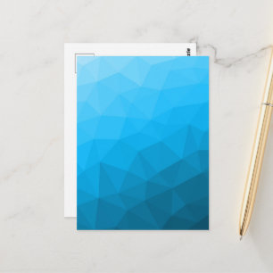 Blauw cyan verloop geometrisch mesh patroon Drieho Briefkaart