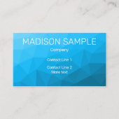 Blauw cyan verloop geometrisch mesh patroon Monogr Visitekaartje (Voorkant)