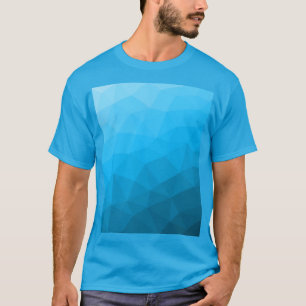 Blauw cyan verloop geometrisch mesh patroon t-shirt
