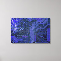 Blauw cyber circuit printplaat tech kunst elektron