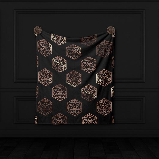 Blauw D20-patroon | RPG Fantasy Tabletop Gamer Dic Fleece Deken