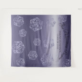 Blauw D20 | RPG Dice Weddenschap Foto Booth Backdr Wandkleed (Voorkant (horizontaal))