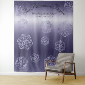 Blauw D20 | RPG Dice Weddenschap Foto Booth Backdr Wandkleed (In situ)