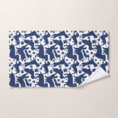 Blauw Dachshund Pattern-Sierkussen Bad Handdoek (Handdoek)