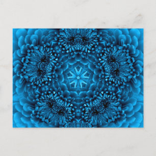 BLAUW DAHLIA BLOEM Abstract Bloemen Briefkaart