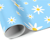 Blauw Daisy inpakpapier (Rol Hoek)