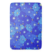  blauw Daisy-patroon Badmat (Voorkant Verticaal)