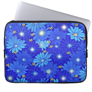 blauw Daisy-patroon Laptop Sleeve