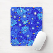  blauw Daisy-patroon Muismat (Met muis)