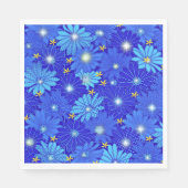  blauw Daisy-patroon Servet (Voorkant)