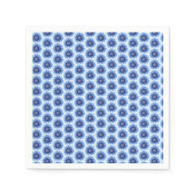 Blauw Daisy servet all over print