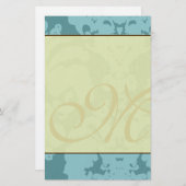 Blauw Damascus & Warm Briefpapier (Voorkant / Achterkant)