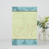 Blauw Damascus & Warm Briefpapier (Staand voorkant)