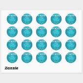 Blauw Damask & Bow Sweet 16 Envelop Sticker/seal Ronde Sticker (Vel)