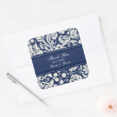 Blauw Damask Dank u bruiloft gunst Labels (Envelop)
