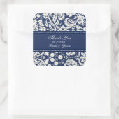 Blauw Damask Dank u bruiloft gunst Labels (Tas)