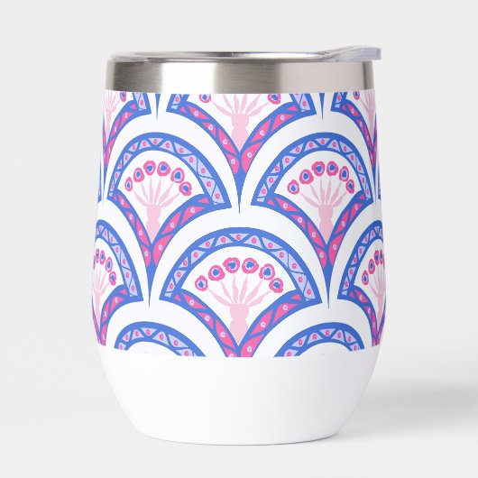 blauw damaspatroon (Links)