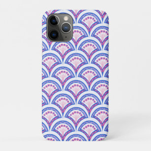 blauw damaspatroon iPhone 11 pro hoesje