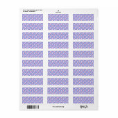 blauw damaspatroon etiket (Full Sheet)