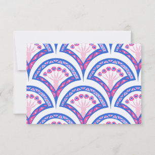 blauw damaspatroon kaart