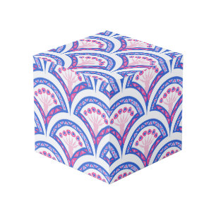 blauw damaspatroon kubus